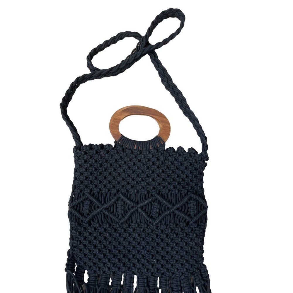 Danielle Nicole Macrame Crossbody Black - image 7